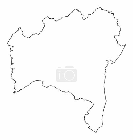 Illustration for Bahia State outline map isolated on white background, Brazil - Royalty Free Image