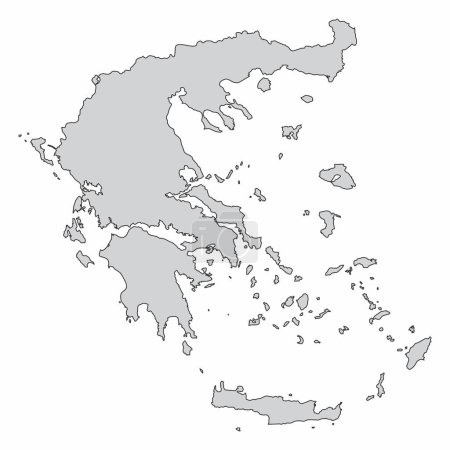 Ilustración de Grecia esquema mapa aislado sobre fondo blanco - Imagen libre de derechos