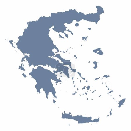 Ilustración de Grecia mapa silueta aislado sobre fondo blanco - Imagen libre de derechos