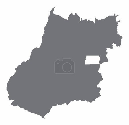 Illustration for Goias State map silhouette isolated on white background, Brazil - Royalty Free Image