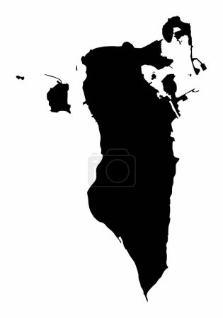 Ilustración de Mapa de Bahréin silueta aislada sobre fondo blanco - Imagen libre de derechos