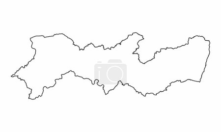Illustration for Pernambuco State, outline map isolated on white background, Brazil - Royalty Free Image