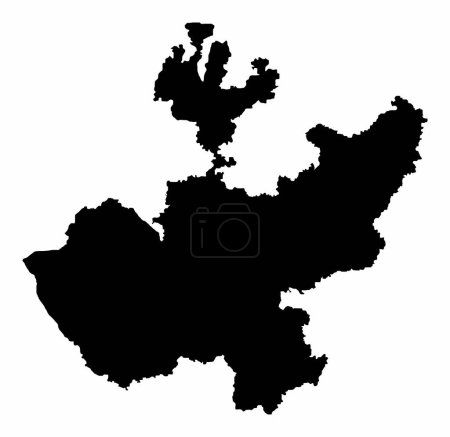 Illustration for Jalisco map silhouette isolated on white background, Mexico - Royalty Free Image