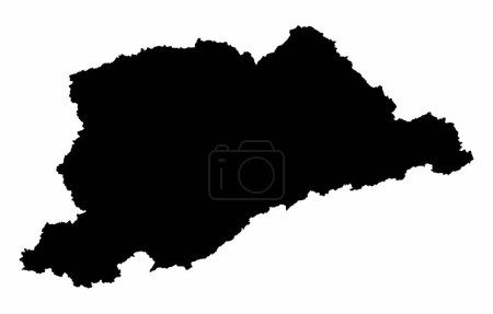 Illustration for Greater Sao Paulo map silhouette isolated on white background, Brazil - Royalty Free Image