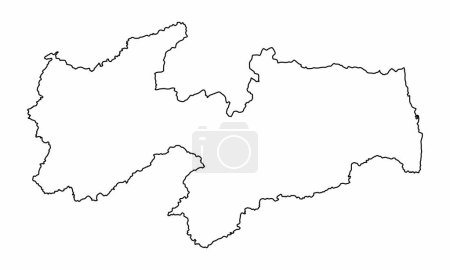 Illustration for Paraiba State outline map isolated on white background, Brazil - Royalty Free Image