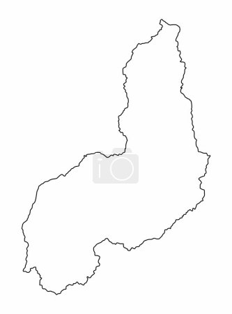 Ilustración de Mapa del contorno del estado de Piaui aislado sobre fondo blanco, Brasil - Imagen libre de derechos