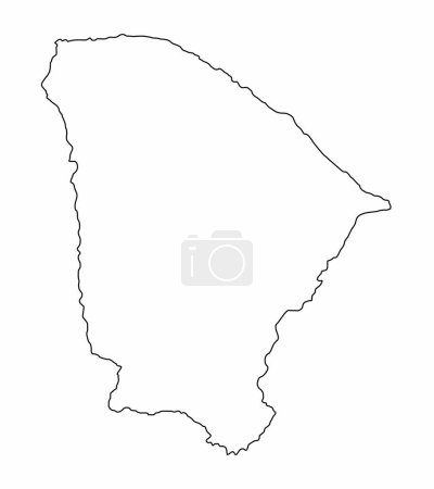 Illustration for Ceara State outline map isolated on white background, Brazil - Royalty Free Image