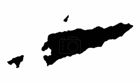 Téléchargez les illustrations : Carte du Timor oriental silhouette isolée sur fond blanc - en licence libre de droit