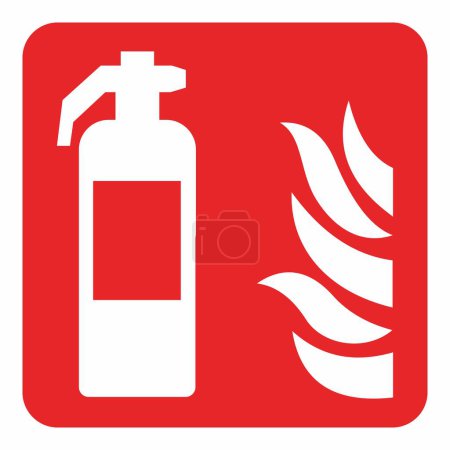 Illustration for Fire extinguisher sign illustration isolated on white background - Royalty Free Image