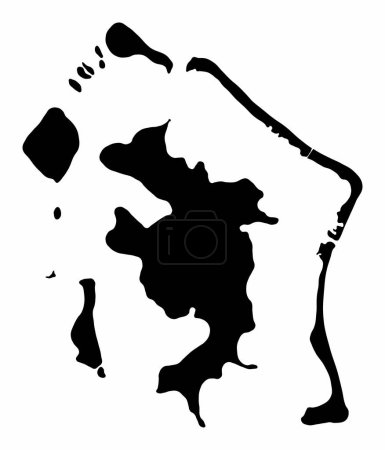 Illustration for Bora Bora Island map silhouette isolated on white background - Royalty Free Image
