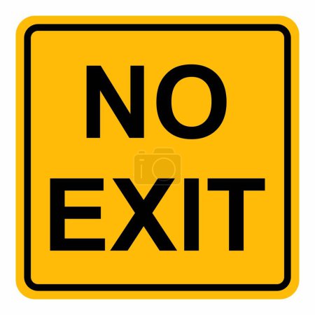 Illustration for No exit road sign illustration on white background - Royalty Free Image