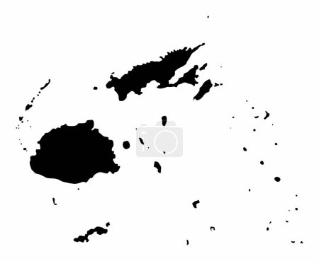Illustration for Fiji map silhouette isolated on white background - Royalty Free Image