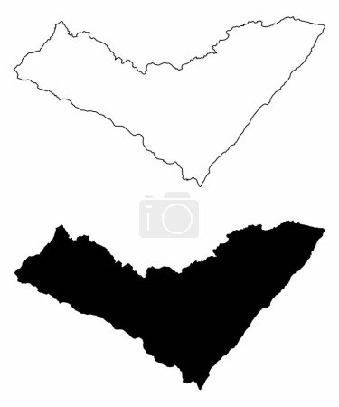 Illustration for The black and white maps of the Alagoas State, Brazil - Royalty Free Image