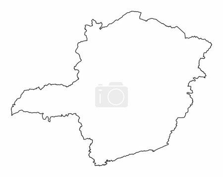 Ilustración de Minas Gerais Mapa del estado aislado sobre fondo blanco - Imagen libre de derechos