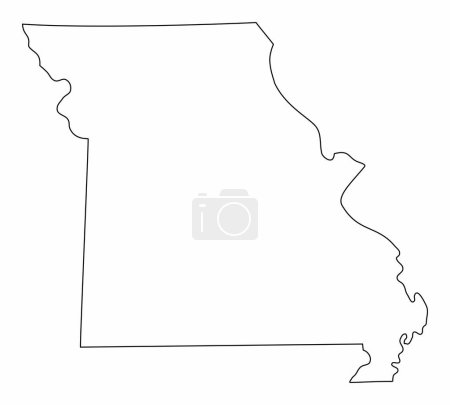 Illustration for Missouri State outline map isolated on white background - Royalty Free Image