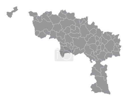 The administrative map of Hainaut Province, Belgium