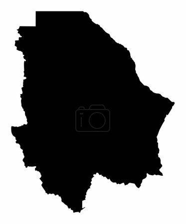 Ilustración de Mapa de la silueta del estado de Chihuahua aislado sobre fondo blanco, México - Imagen libre de derechos