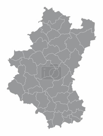 The administrative map of Luxembourg Province, Belgium