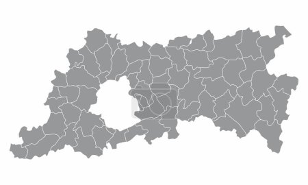 Flemish Brabant Province administrative map isolated on white background, Belgium