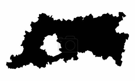 Flemish Brabant Province, silhouette map isolated on white background, Belgium