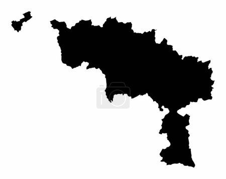 Hainaut Province silhouette map isolated on white background, Belgium