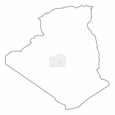Algeria outline map isolated on white background