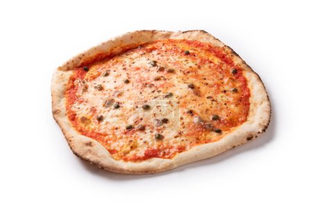 Foto de Pizza Margherita aislada sobre fondo blanco - Imagen libre de derechos