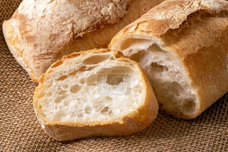 Photo for Ciabatta, traditional Italian bread isolated - Royalty Free Image