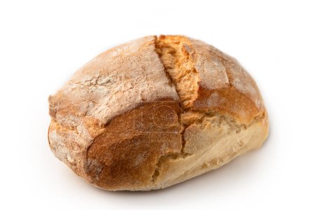 Téléchargez les photos : Vue rapprochée du pain fraîchement cuit isolé sur fond blanc - en image libre de droit