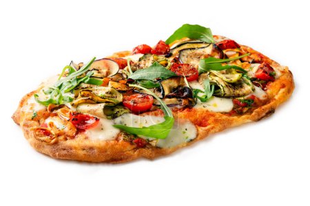 Foto de Deliciosa pizza aislada sobre fondo blanco - Imagen libre de derechos