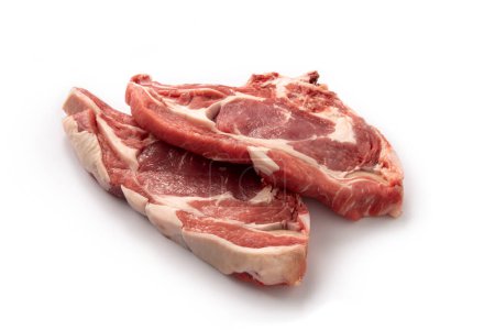 Photo for Fresh pork chops on white background - Royalty Free Image