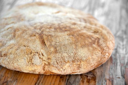 Téléchargez les photos : Pagnotta traditionnelle isolée sur fond, pain italien frais - en image libre de droit