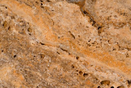 Natürliche Travertin-Skabos Textur Hintergrund. Traventiner Steinplatte. Große Fotografie.