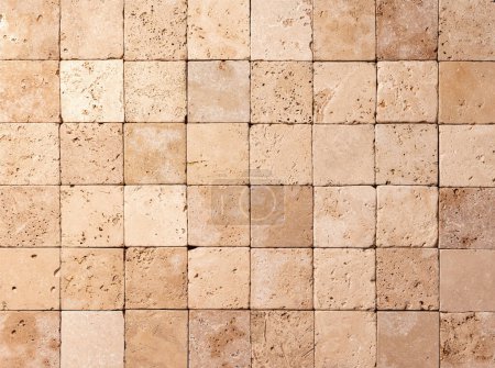 Photo for Travertine Light. Natural travertine background. Stone tiles wall. - Royalty Free Image