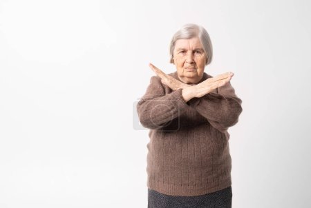 Foto de Old woman saying NO. - Imagen libre de derechos
