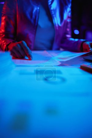 Photo for Closeup on modern woman with documents. - Royalty Free Image