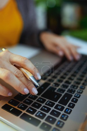 Photo for Woman working on laptop. - Royalty Free Image