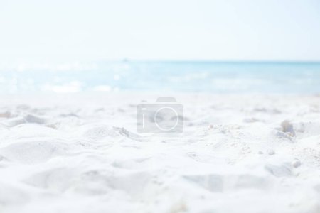 Téléchargez les photos : Fond de plage blanc pendant la journée ensoleillée - en image libre de droit