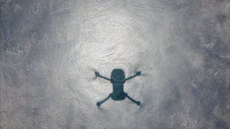 Photo for Shadow of a small drone on the pavement - Royalty Free Image