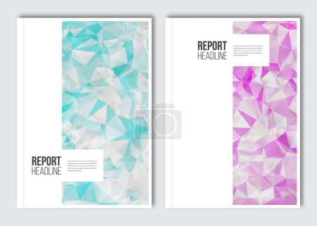 Ilustración de Business brochure design template. Vector flyer layout, backgrounds with elements for magazine, cover, poster design. A4 size. - Imagen libre de derechos
