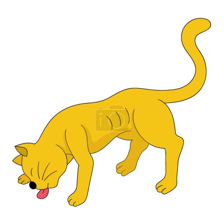 Téléchargez les illustrations : Skinny cat is starving looking for food. vector design illustration art - en licence libre de droit