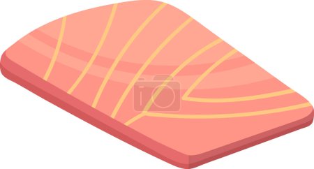 imagen de ilustración de alimentos, cerdo rojo en rodajas finas para asar a la parrilla, dibujo creativo 