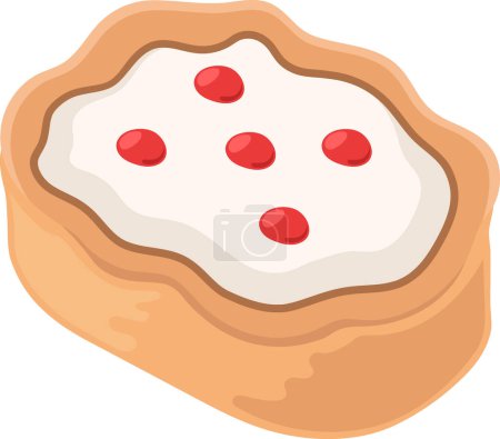 Illustration for Food illustration images, pastry menus, cakes with delicious mozzarella cheese cream filling, creative drawing - Royalty Free Image