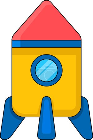 illustration of icon symbol startup launch program, space rocket, creative drawing 