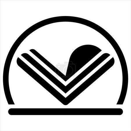 Téléchargez les illustrations : Illustration de design plat, le logo de ligne qui forme un livre ouvert symbolise l'éducation - en licence libre de droit