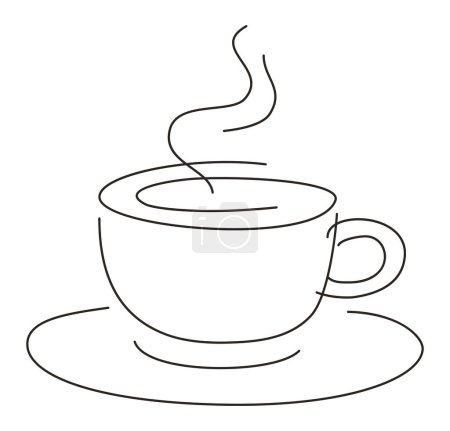 Foto de Elegante simple de una línea taza de café romper el desayuno aislado - Imagen libre de derechos