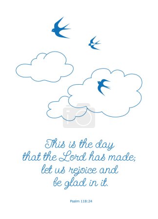 Ilustración de Texto del Salmo Este es el día que el Señor ha hecho Nos regocijaremos y nos alegraremos en él imprimible - Imagen libre de derechos