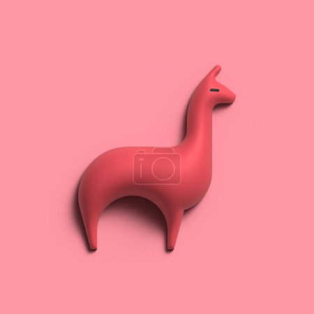 Cute 3D llama animal.