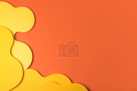Photo for Abstract yellow and orange curved shaped background. - Royalty Free Image