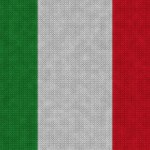 Knitted Italian flag, 3d rendering, 3d illustration
